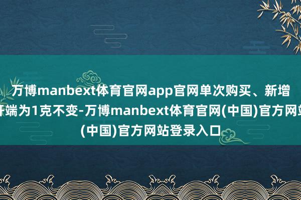 万博manbext体育官网app官网单次购买、新增定投购买开端为1克不变-万博manbext体育官网(中国)官方网站登录入口
