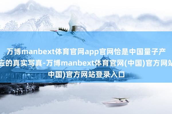 万博manbext体育官网app官网恰是中国量子产业动须相应的真实写真-万博manbext体育官网(中国)官方网站登录入口