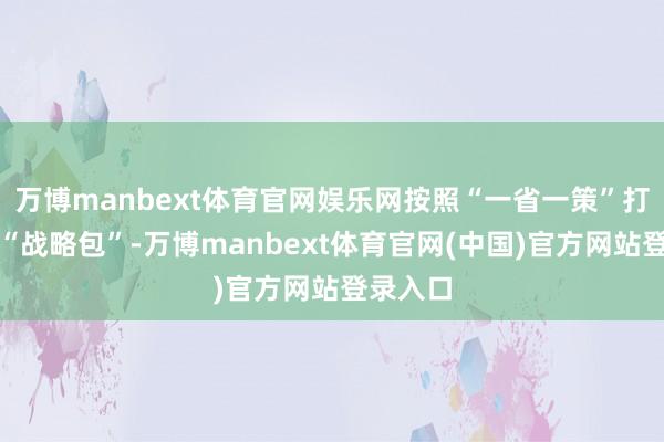 万博manbext体育官网娱乐网按照“一省一策”打造改变“战略包”-万博manbext体育官网(中国)官方网站登录入口