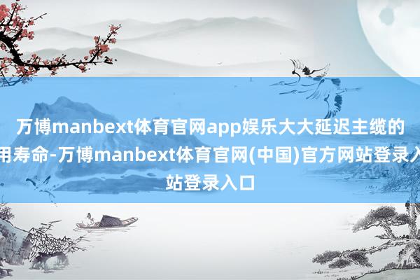 万博manbext体育官网app娱乐大大延迟主缆的使用寿命-万博manbext体育官网(中国)官方网站登录入口